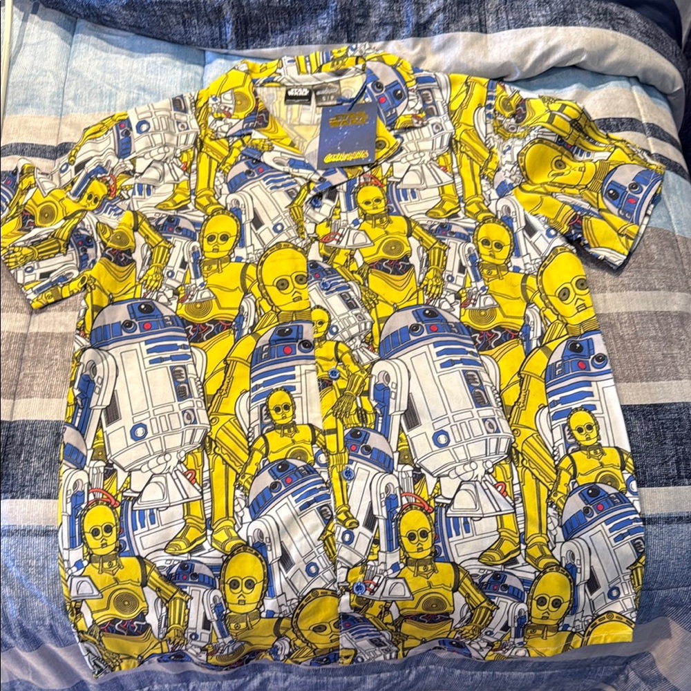 Star Wars Yellow and Blue button down Shirt